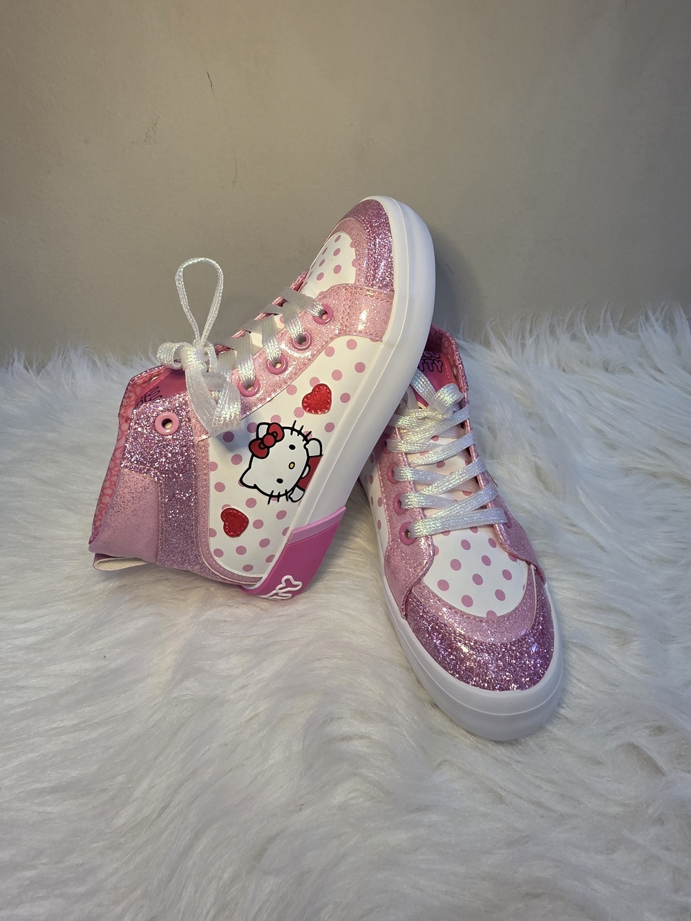 Hello Kitty Pink Glitter High-Top Sneakers for Kids